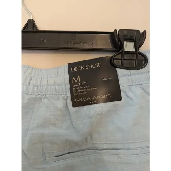 Banana Republic New Men's Deck Shorts Size M Slim Light Blue - Picture 4 of 8